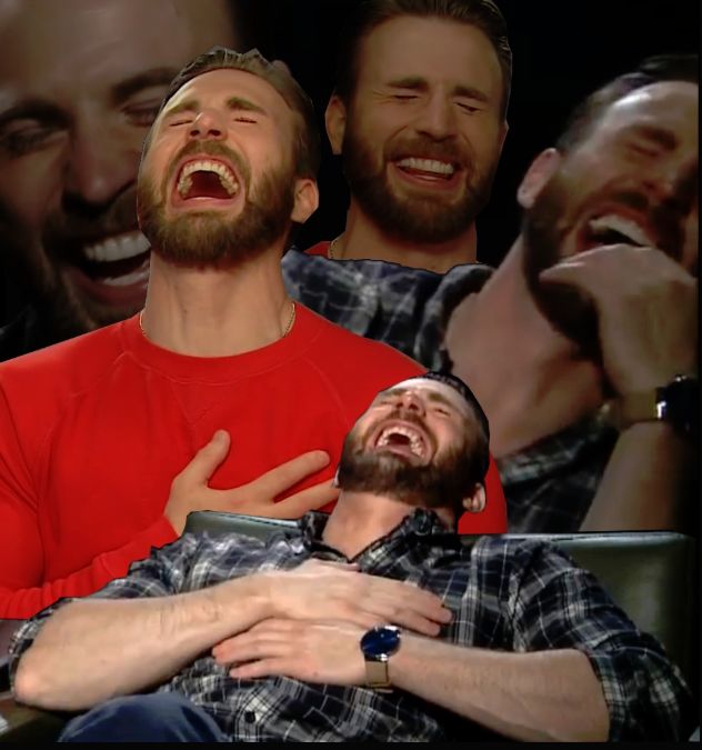 Chris Evans laughing Blank Meme Template