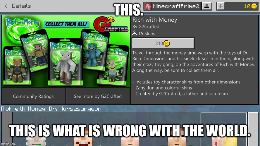 why tho | THIS. THIS IS WHAT IS WRONG WITH THE WORLD. | image tagged in minecraft,stupid | made w/ Imgflip meme maker