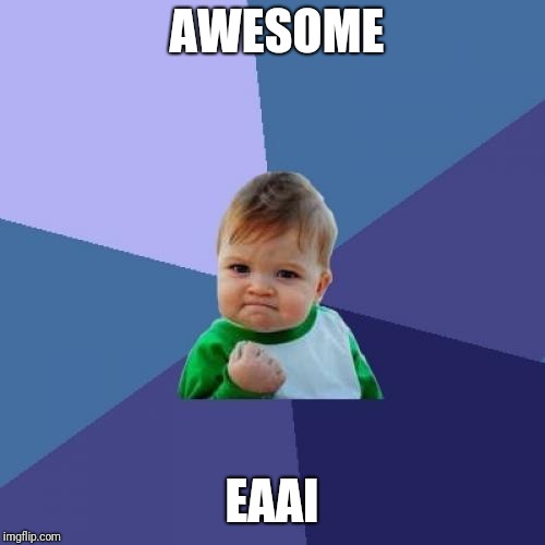 Success Kid Meme | AWESOME; EAAI | image tagged in memes,success kid | made w/ Imgflip meme maker