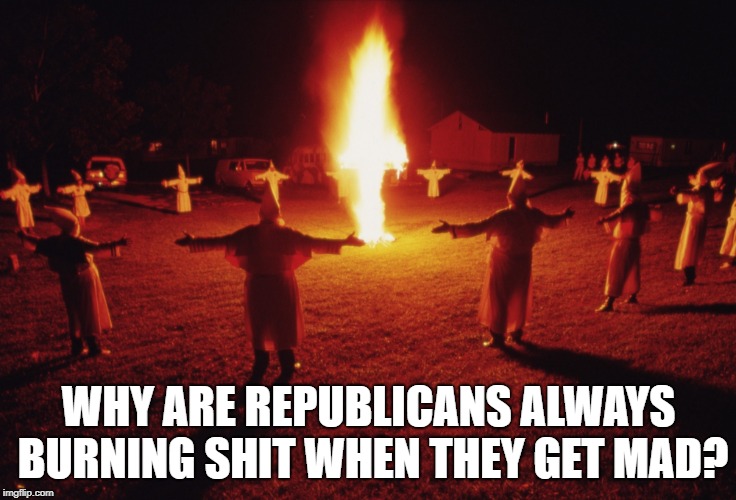 Burn it, you whiny republican snowflakes! | WHY ARE REPUBLICANS ALWAYS BURNING SHIT WHEN THEY GET MAD? | image tagged in nike,colin kaepernick,burn,kaepernick,burning,pigs | made w/ Imgflip meme maker