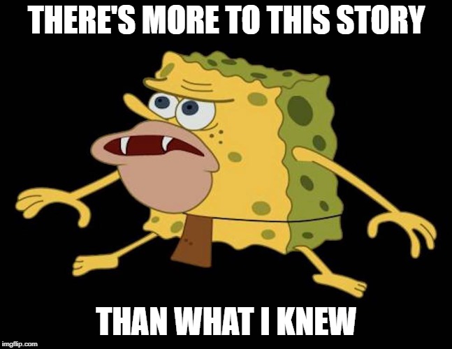 Spongegar | THERE'S MORE TO THIS STORY THAN WHAT I KNEW | image tagged in spongegar | made w/ Imgflip meme maker