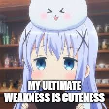 Cuteness is My Kryptonite | MY ULTIMATE WEAKNESS IS CUTENESS | image tagged in cute | made w/ Imgflip meme maker