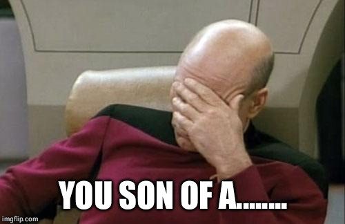 Captain Picard Facepalm Meme | YOU SON OF A........ | image tagged in memes,captain picard facepalm | made w/ Imgflip meme maker