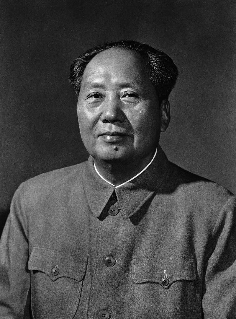 Mao Zedong portrait black and white Blank Meme Template