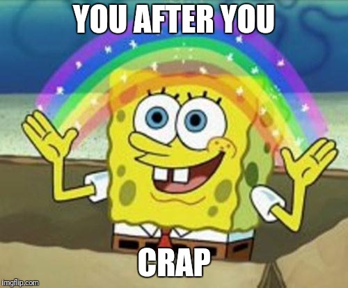 Sponge Bob | YOU AFTER YOU CRAP | image tagged in sponge bob | made w/ Imgflip meme maker