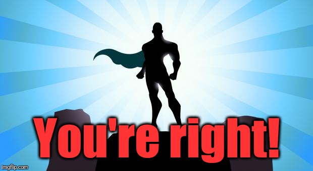 Superhero | You're right! | image tagged in superhero | made w/ Imgflip meme maker