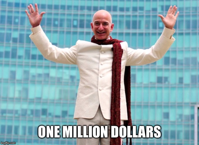 Didn’t know Dr. Evil Ran Amazon | ONE MILLION DOLLARS | image tagged in amazon,bezos,austin powers,funny | made w/ Imgflip meme maker