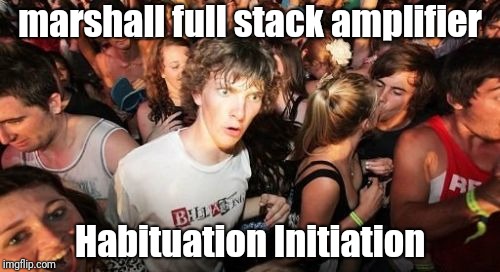 Sudden Clarity Clarence Meme | marshall full stack amplifier; Habituation Initiation | image tagged in memes,sudden clarity clarence | made w/ Imgflip meme maker