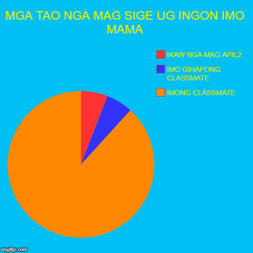 MGA TAO NGA MAG SIGE UG INGON IMO MAMA | IMONG CLASSMATE, IMO GIHAPONG CLASSMATE, IKAW NGA MAG APIL2 | image tagged in funny,pie charts | made w/ Imgflip chart maker