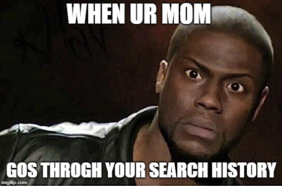 Kevin Hart | WHEN UR MOM; GOS THROGH YOUR SEARCH HISTORY | image tagged in memes,kevin hart | made w/ Imgflip meme maker