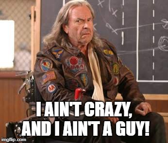 i aint crazy patches o'houlihan dodgeball | I AIN'T CRAZY, AND I AIN'T A GUY! | image tagged in dodgeball,patches,i aint crazy | made w/ Imgflip meme maker