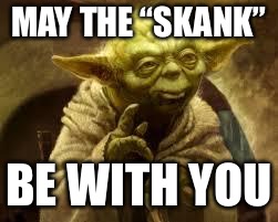 yoda | MAY THE “SKANK”; BE WITH YOU | image tagged in yoda | made w/ Imgflip meme maker
