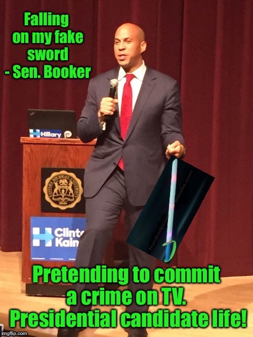 When you release records that you were already told were public domain | . | image tagged in memes,senator booker,thugless life,presidential race trick,pretend criminal,funny meme | made w/ Imgflip meme maker