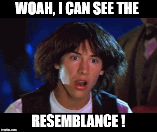 WOAH | WOAH, I CAN SEE THE RESEMBLANCE ! | image tagged in woah | made w/ Imgflip meme maker