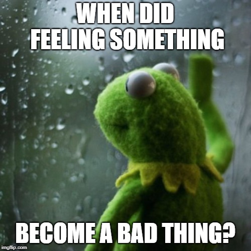 sometimes I wonder  | WHEN DID FEELING SOMETHING; BECOME A BAD THING? | image tagged in sometimes i wonder | made w/ Imgflip meme maker