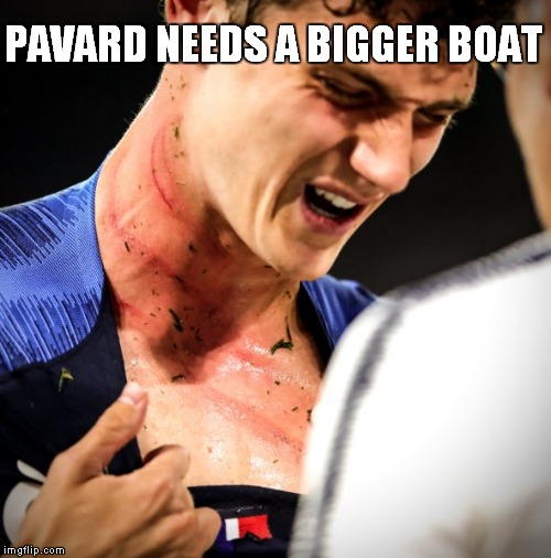 Pavard needs a bigger boat | PAVARD NEEDS A BIGGER BOAT | image tagged in france,football,soccer,germany,rudiger,sport | made w/ Imgflip meme maker