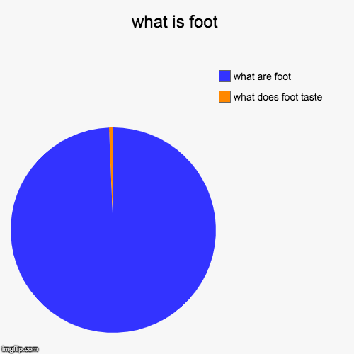 what is foot | what does foot taste, what are foot | image tagged in funny,pie charts | made w/ Imgflip chart maker