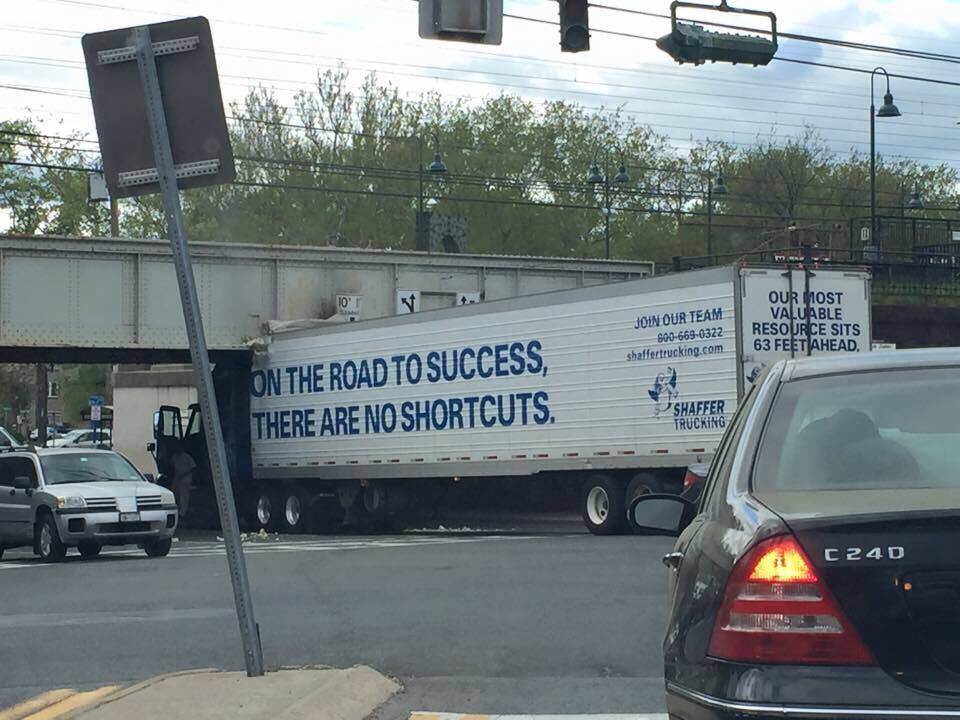 Truck height bridge success Blank Meme Template