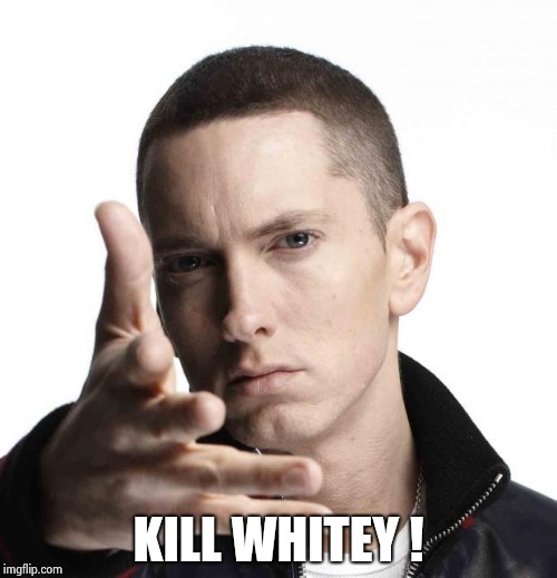 Eminem video game logic | KILL WHITEY ! | image tagged in eminem video game logic | made w/ Imgflip meme maker