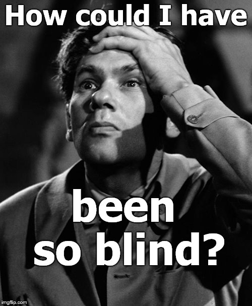 stunned leonid kinskey | How could I have been so blind? | image tagged in stunned leonid kinskey | made w/ Imgflip meme maker