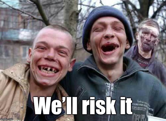 Methed Up | We’ll risk it | image tagged in methed up | made w/ Imgflip meme maker