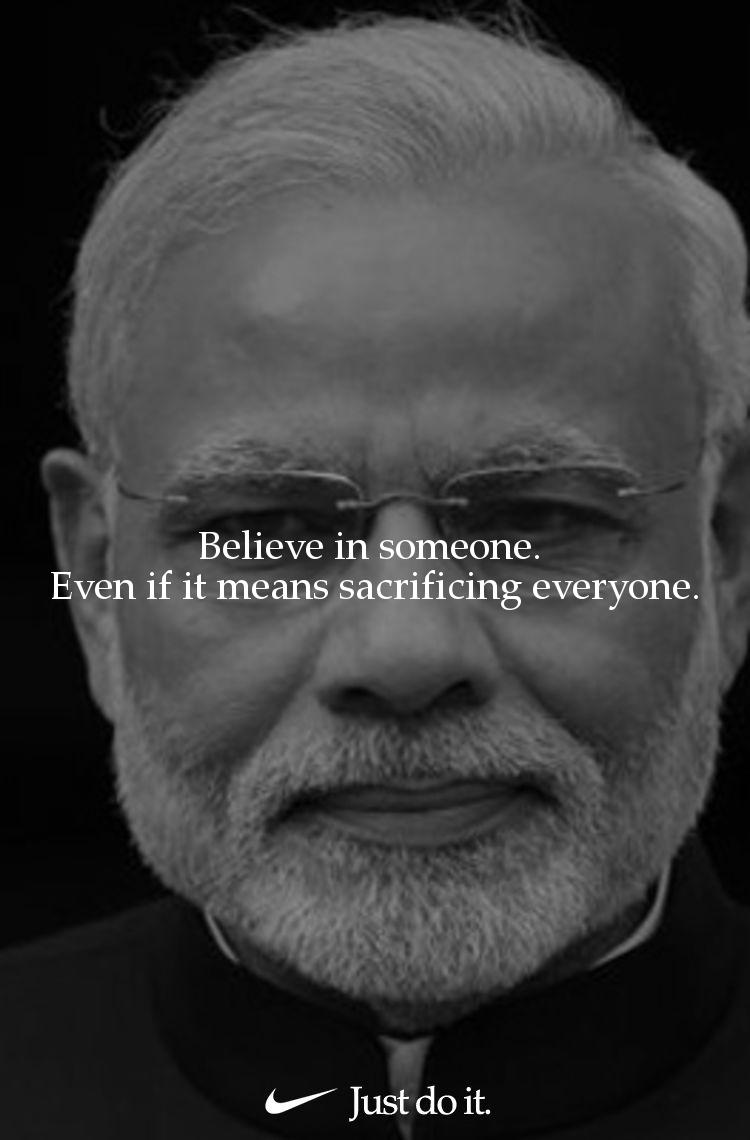 Modi. Just do it. Nike.  Blank Meme Template