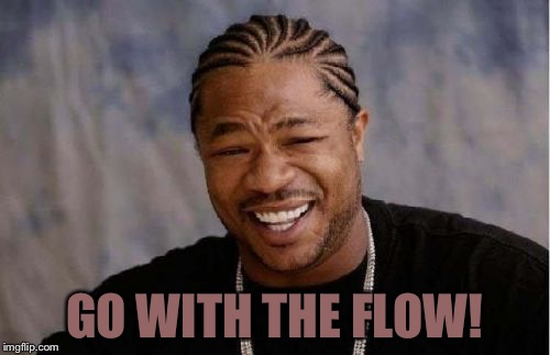 Yo Dawg Heard You Meme | GO WITH THE FLOW! | image tagged in memes,yo dawg heard you | made w/ Imgflip meme maker