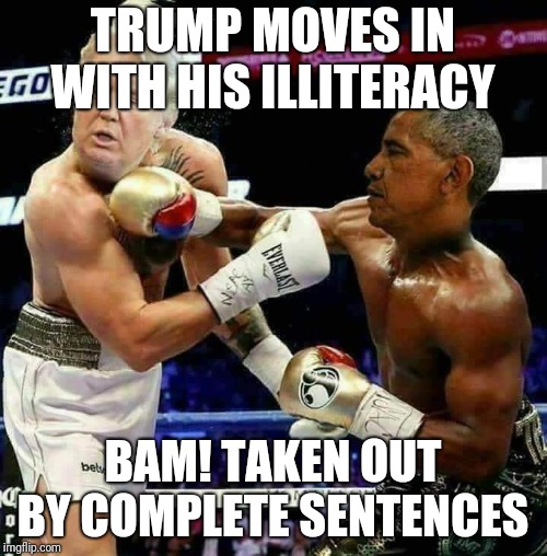 Impeachment  | TRUMP MOVES IN WITH HIS ILLITERACY; BAM! TAKEN OUT BY COMPLETE SENTENCES | image tagged in donald trump approves | made w/ Imgflip meme maker