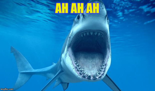 shark open mouth | AH AH AH | image tagged in shark open mouth | made w/ Imgflip meme maker
