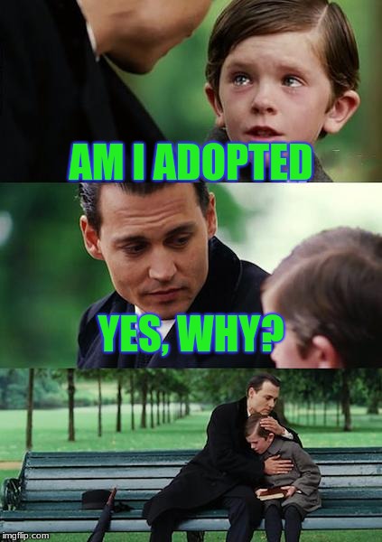 Finding Neverland | AM I ADOPTED; YES,
WHY? | image tagged in memes,finding neverland | made w/ Imgflip meme maker