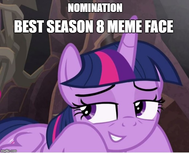 Best Season 8 Meme Face | NOMINATION; BEST SEASON 8 MEME FACE | image tagged in mlp,memes,season 8,my little pony,spoiler alert,twilight | made w/ Imgflip meme maker