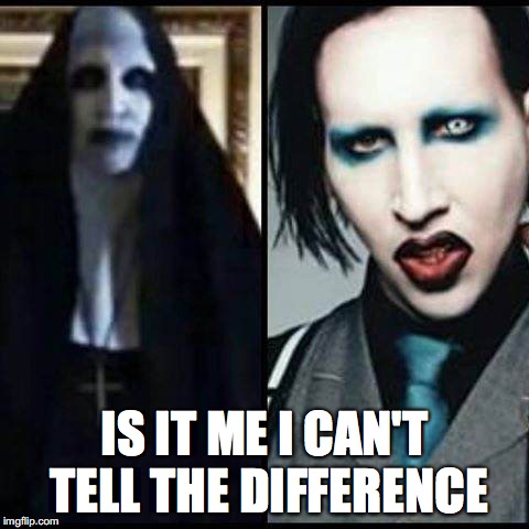 Marylin Manson the nun hmmmmm | IS IT ME I CAN'T TELL THE DIFFERENCE | image tagged in funny memes,wtf | made w/ Imgflip meme maker