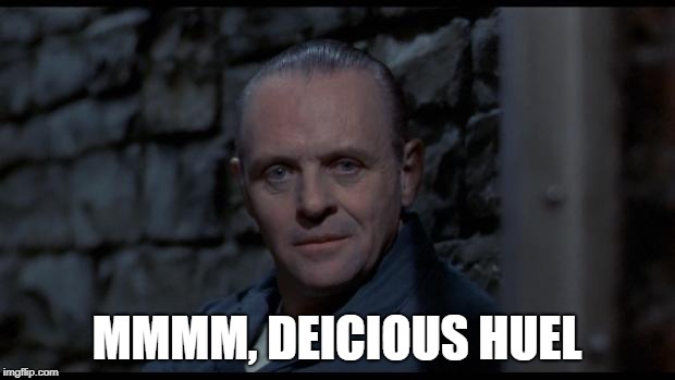 hannibal lecter silence of the lambs | MMMM, DEICIOUS HUEL | image tagged in hannibal lecter silence of the lambs | made w/ Imgflip meme maker