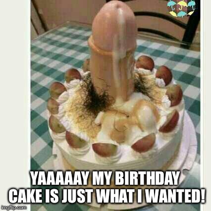 It’s big and has lots of icing :D  | YAAAAAY MY BIRTHDAY CAKE IS JUST WHAT I WANTED! | image tagged in birthday,cake,memes,funny,nsfw | made w/ Imgflip meme maker