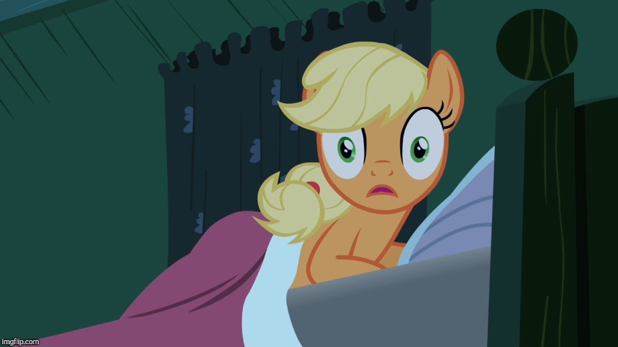 Applejack shocked in bed | ZE MOON | image tagged in applejack shocked in bed | made w/ Imgflip meme maker
