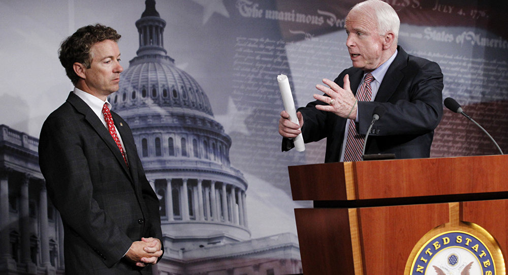 rand paul and john mccain Blank Meme Template