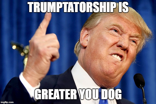 Donald Trump | TRUMPTATORSHIP IS GREATER YOU DOG | image tagged in donald trump | made w/ Imgflip meme maker