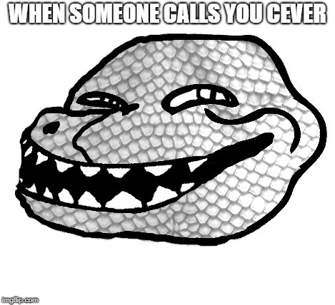 Clever Girl | WHEN SOMEONE CALLS YOU CEVER | image tagged in trollface velociraptor,clever girl,velociraptor,troll,trollface,jurassic park | made w/ Imgflip meme maker
