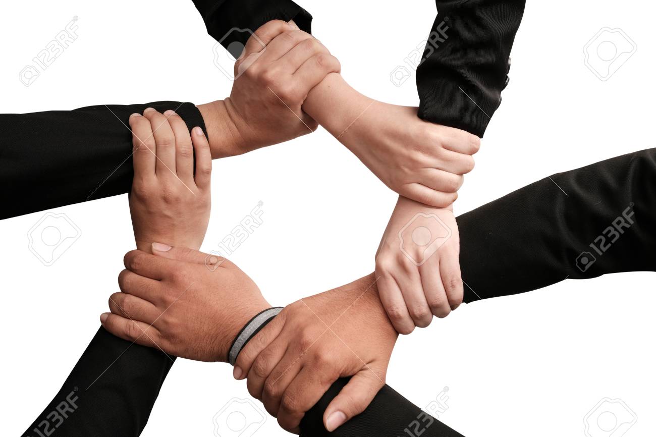 five hands together Blank Meme Template
