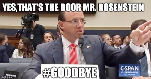 Yes, that's the Door Mr. Rosenstein. The Marines are here to "Assist" you. #GOODBYE | YES,THAT'S THE DOOR MR. ROSENSTEIN; #GOODBYE | image tagged in rosenstein,deep state,spygate,donald trump you're fired,guantanamo,qanon | made w/ Imgflip meme maker