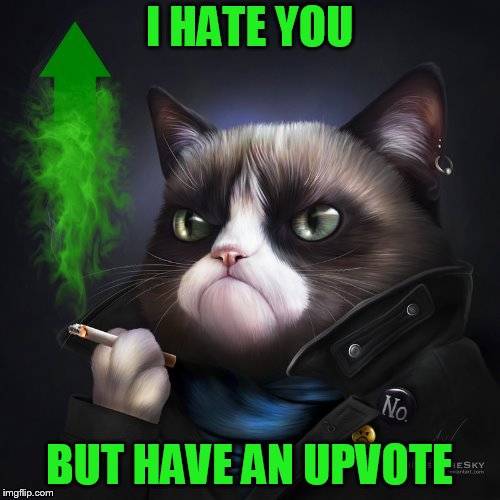 I HATE YOU BUT HAVE AN UPVOTE | made w/ Imgflip meme maker