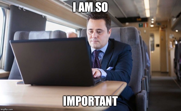 One of those laptop wankers | I AM SO; IMPORTANT | image tagged in laptop wanker | made w/ Imgflip meme maker