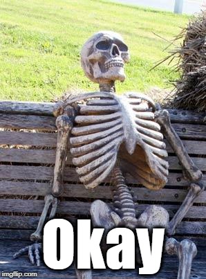 Waiting Skeleton Meme | Okay | image tagged in memes,waiting skeleton | made w/ Imgflip meme maker