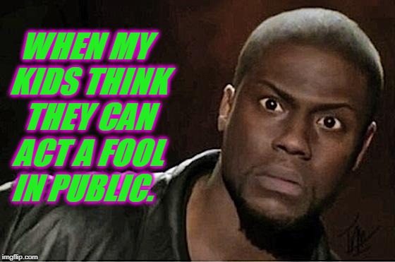Better check yo' self before you wreck yo' self!  | WHEN MY KIDS THINK THEY CAN ACT A FOOL IN PUBLIC. | image tagged in memes,kevin hart,nixieknox,let's go have a talk in the bathroom | made w/ Imgflip meme maker