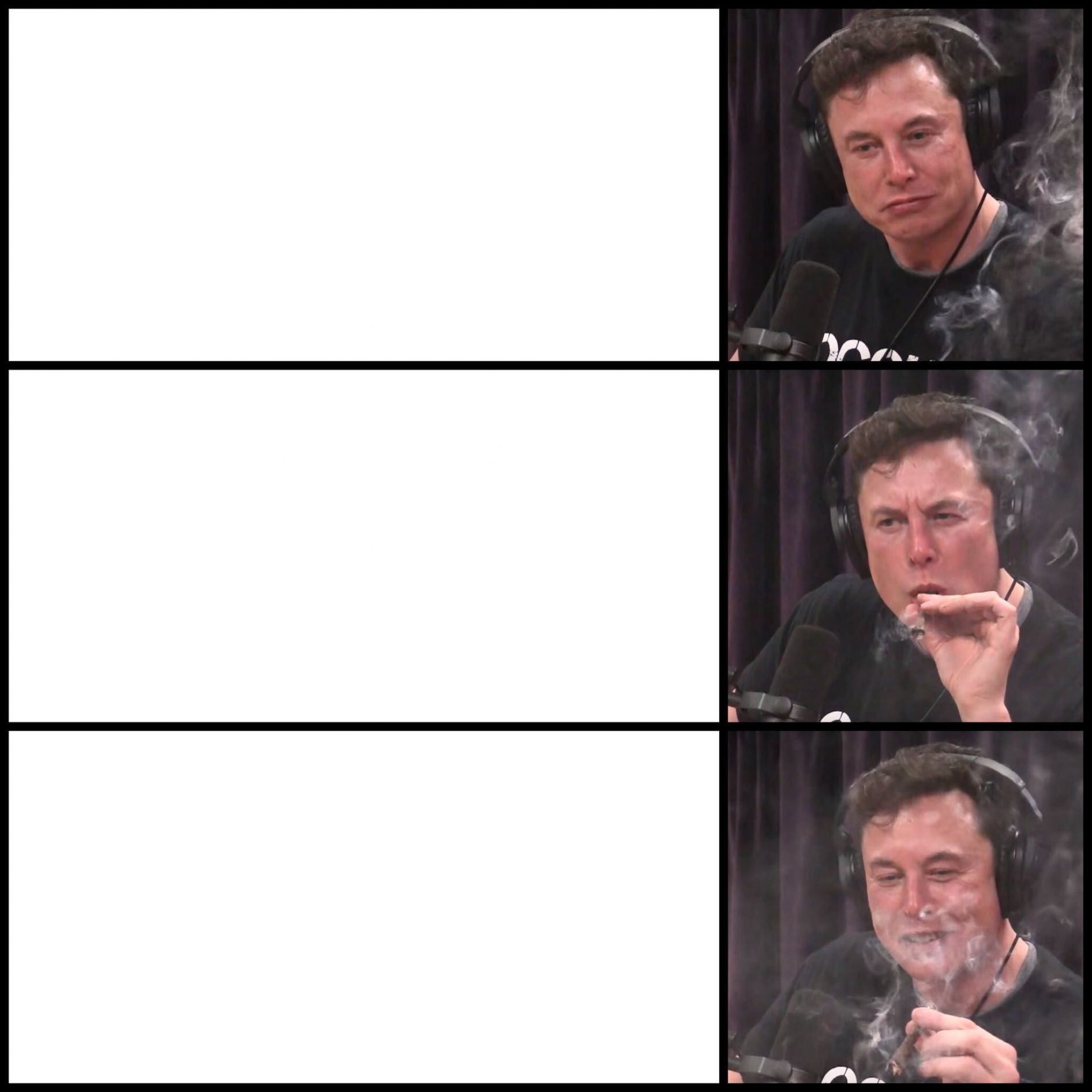 Elon Musk Smoking Weed Blank Meme Template