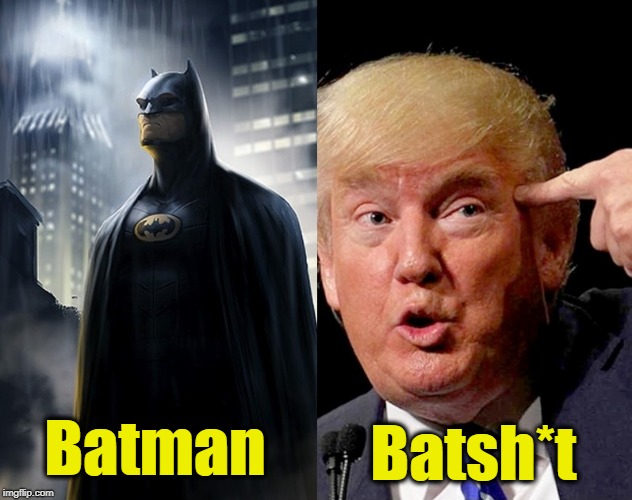 Batsh*t; Batman | image tagged in batman,trump | made w/ Imgflip meme maker