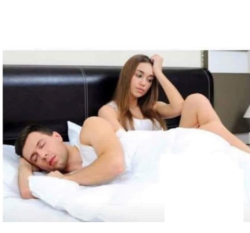 FRUSTRATED WOMAN SLEEPING MAN Blank Meme Template