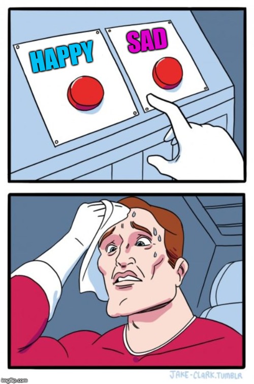 Two Buttons Meme | HAPPY SAD | image tagged in memes,two buttons | made w/ Imgflip meme maker