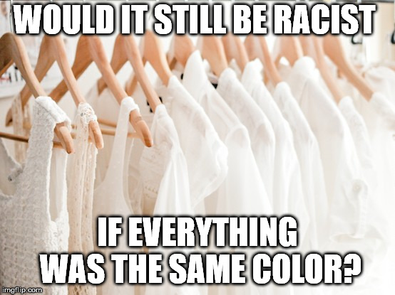 WOULD IT STILL BE RACIST IF EVERYTHING WAS THE SAME COLOR? | made w/ Imgflip meme maker