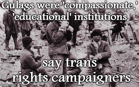 ...and why sending a bigot to one is a compassionate nonviolent course of action... | Gulags were 'compassionate,' 'educational' institutions, say trans rights campaigners | image tagged in gulag,bigot,evil,leftists,commies,memes | made w/ Imgflip meme maker